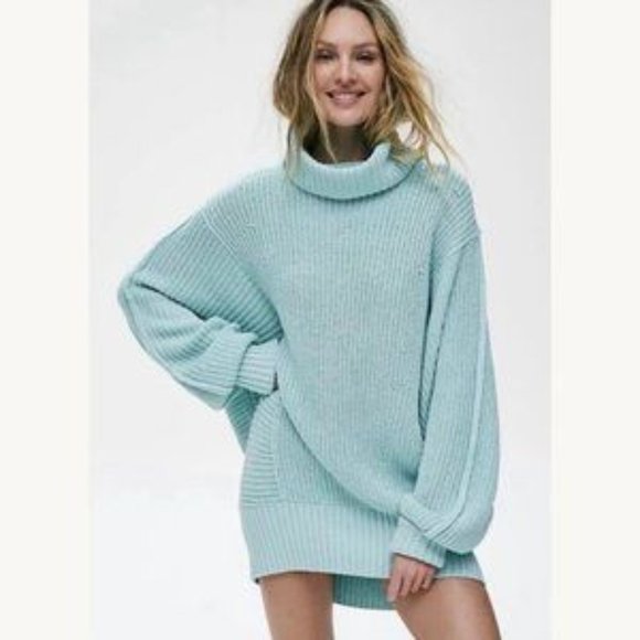 Free People Sweaters - Free People cocoa oversized sweater turquoise